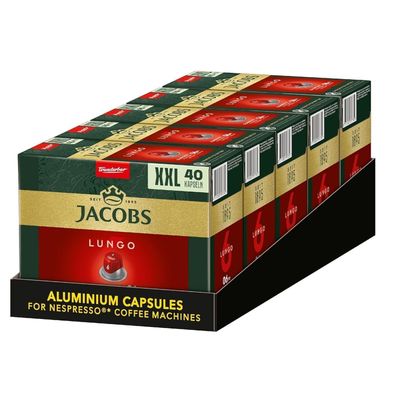 JACOBS Kapseln Lungo Classico 5 x 40 Nespresso®* kompatible Kaffeekapseln - Updated E