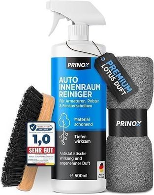 PRINOX® Profi Auto Innenreiniger Set 500ml - Cockpitpflege für Kunststoff & Leder - U