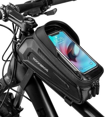 Rockbros Fahrrad Rahmentasche wasserdicht, Handytasche 6.8 Zoll mit Touchscreen - Upd