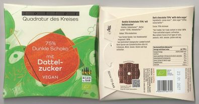 Zotter Schokolade "Quadratur des Kreises": 2 x mit Dattelzucker, Bio, vegan
