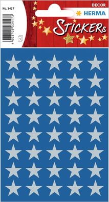 HERMA 3417 Aufkleber Sterne Silber klein, 120 Stück, 13 mm, Stern Sticker aus Papier,
