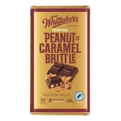 Whittaker's Peanut & Caramel Brittle Schokolade - NZ Import 250 g