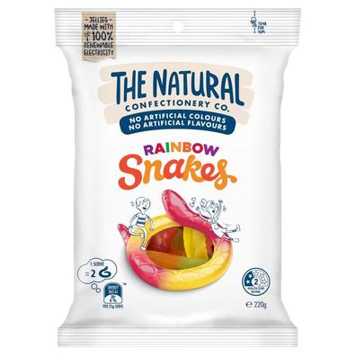 The Natural Confectionery Co. Rainbow Snakes 220 g