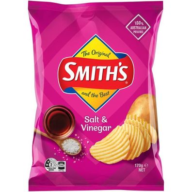 Smith's Crinkle Cut Salt & Vinegar Chips 170 g