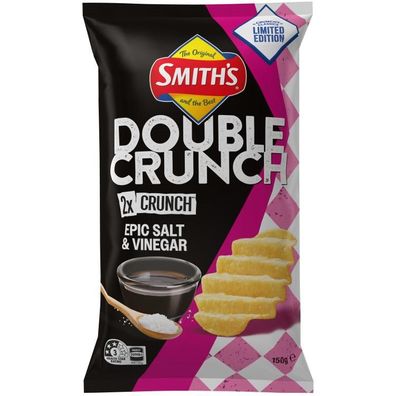 Smith's Double Crunch Epic Salt & Vinegar Chips 150 g