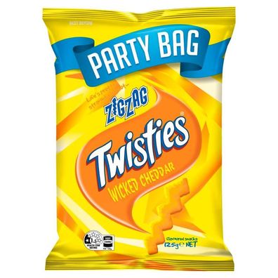 Twisties Zigzags Wicked Cheddar Maissnack Party Bag 125 g