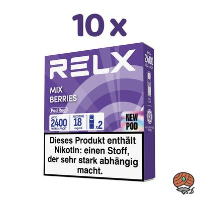 RELX POD REAL Mix Berries 18mg/ml Nikotin 10x 2 Pods