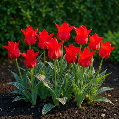 Exotenherz Blumenzwiebeln - Tulpen Tulipa Greigii Red (15 Stück) Durchmesser 11-12cm