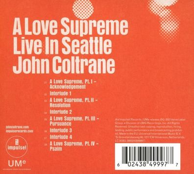 John Coltrane (1926-1967): A Love Supreme: Live In Seattle - - (CD / A)
