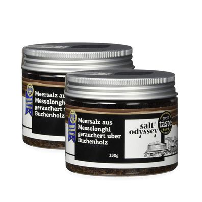 Griechisches Meersalz von Salt Odyssey - Sesam & Oregano / geräuchert / Paprika - 2er