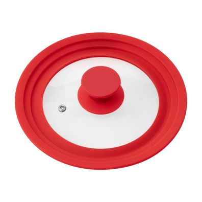 bremermann Universal-Glasdeckel mit Silikonrand, 16/18/20 cm, rot klein