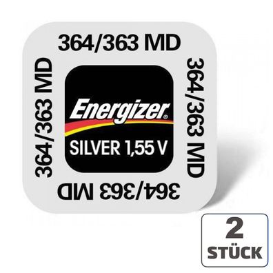 2x Energizer 364 / 363 Uhrenbatterien 1,55 V SR621SW SR621W AG1 Knopfzelle