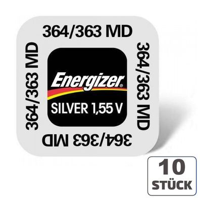 10x Energizer 364 / 363 Uhrenbatterien 1,55 V SR621SW SR621W AG1 Knopfzelle