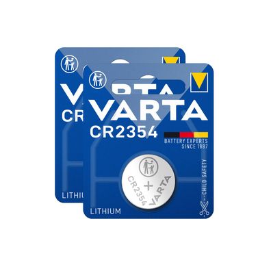 2x Varta CR2354 CR 2354 ohne Absatz Lithium 3 V Batterie 530mAh Blister