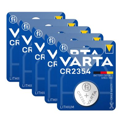 5x Varta CR2354 CR 2354 ohne Absatz Lithium 3 V Batterie 530mAh Blister