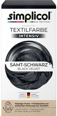Simplicol Samt-Schwarz Textilfarbe - Hochwertiger Stofffarbstoff aus Deutschland,
