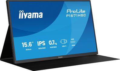 iiyama ProLite P1671HSC-B1 15.6" 16:9 Full HD IPS Portable Display schwarz