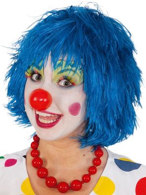 Perücke Clown blau