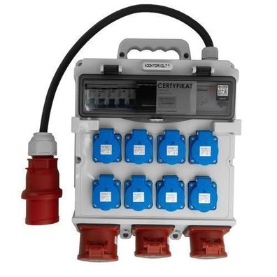 Baustromverteiler 2x16A 32A CEE 8x230V Stromverteiler Mobilverteiler mit Kabel