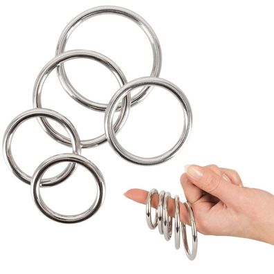 Metall Penis-Ringe 5er Set Hodenring Cockring Cock Ringe Ø 3,1 -5 cm " T22