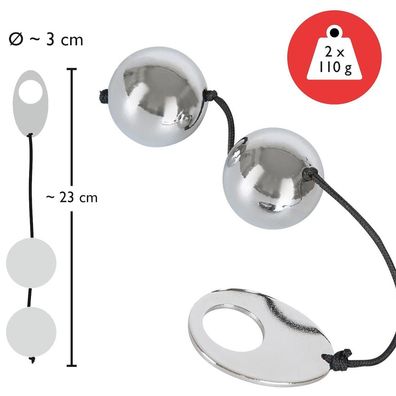 BadKitty 2 schwere Vollmetall-Liebeskugeln 3cm Stahl Heavy Metal Balls