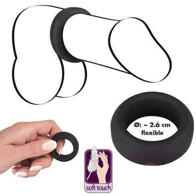 Black Velvets Penisring 2,6cm Cockring Toys schwarz silikon Blutstau Effekt