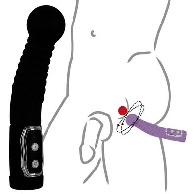 You2Toys Prostata Vibrator Rillen Kugelkopf P-Spot schwarz Silikon Vibe