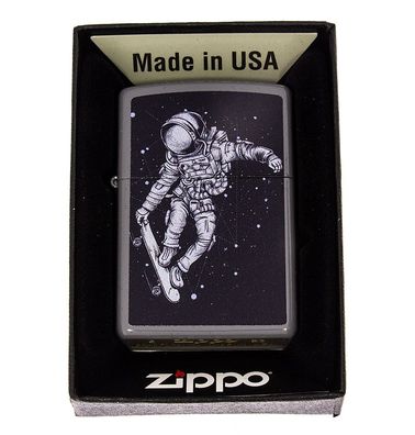 Zippo Flat Gery color Skateboarding Astronaut 60006762