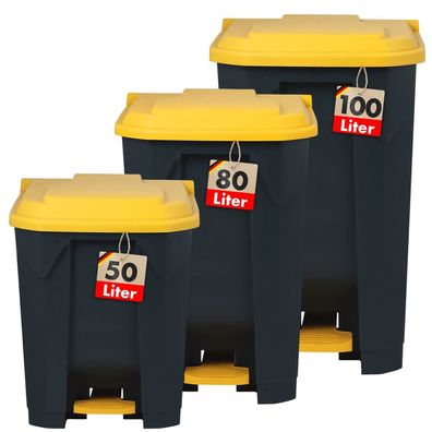 Mülleimer | Olaf | Robuster Step-On Abfalleimer | Für Haushalt, Büro & Gewerbe | Vers