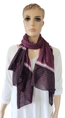 Italy Blogger Schal Tuch Halstuch Scarf Seide/Baumwolle Punkte Streifen Brombeere