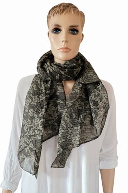 Italy Blogger Schal Tuch Halstuch Scarf Seide/Baumwolle heller Print Grüntöne