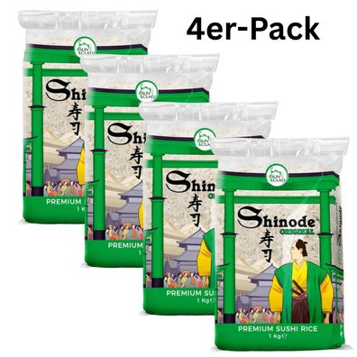 4er-Pack Shinode Premium Sushi Reis Original 1kg