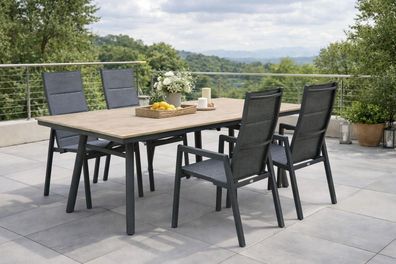 Destiny COSTA HL SAN MARINO Sitzgruppe 4 HL+Tisch 180x90cm, rechteckig, holzfarben