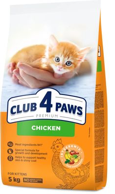 CLUB 4 PAWS Premium für Kätzchen mit Huhn 5 kg Trockenfutter Hühneranteil