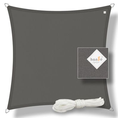 Sonnensegel hanSe Schattensegel Sonnenschutz Quadrat 2x2m Graphit 100% Polyester