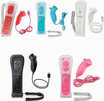 motion plus Controller remote Fernbedienung Nunchuk Wiimote Nintendo Wii Wii U + Case