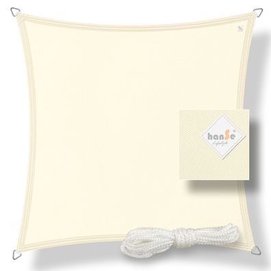 hanSe® Marken Sonnensegel 100% Polyester Quadrat 2x2 m creme
