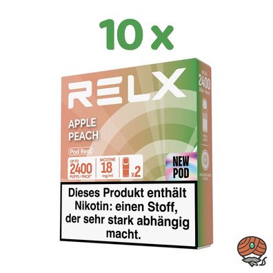 RELX POD REAL Apple Peach 18mg/ml Nikotin 10x 2 Pods
