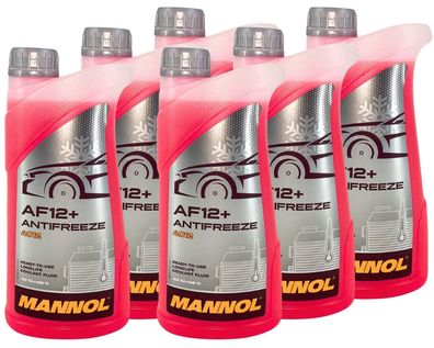 Mannol Antifreeze Kühlerfrostschutz AF12+ (-40 °C) Longlife 6x1 Liter