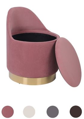 Drehhocker Stauraum Sessel Samt Lounge design gold modern retro Rückenlehne