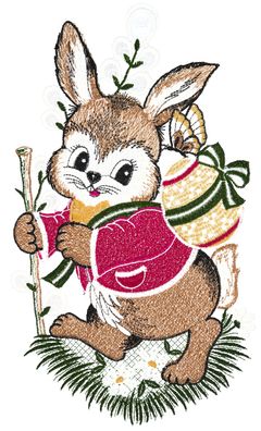 Fensterbild Ostern Plauener Spitze Fensterdekoration Osterhase Pink 28 cm