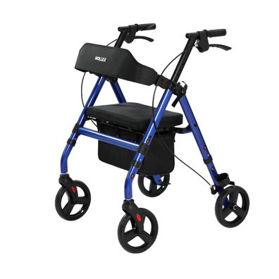 maxErgo Rollator Blau Gehhilfe für Outdoor Indoor zugelassen als Medizinprodukt