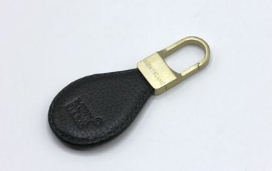 Montblanc Schlüsselanhänger Key Ring Leder Edelstahl Schwarz Neu & Ovp