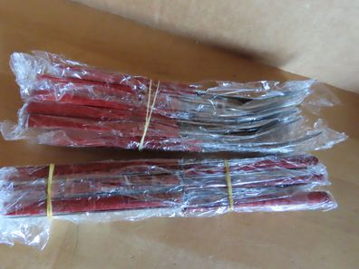 Besteck Steakbesteck 6 Messer + 6 Gabeln mit braunem Griff