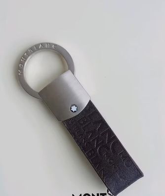 Montblanc Schlüsselanhänger Signature Leder Edelstahl Braun Neu & Ovp