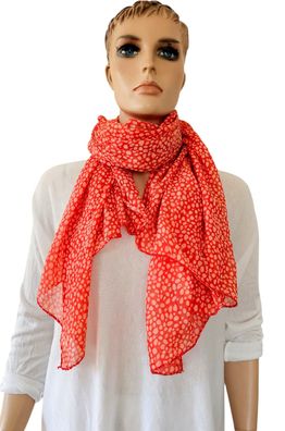 Blogger Italy Schal Tuch Seide/ Baumwolle asymetrisch Punkteprint helles Rot