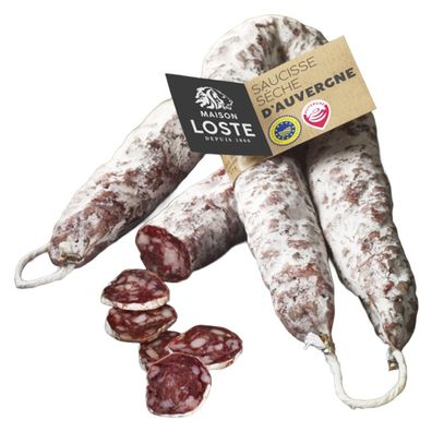 Französische Ringsalami aus der Auvergne, im Stück
