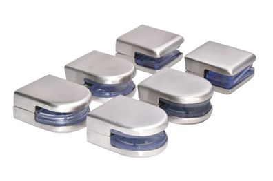 Glashalter Klemmhalter Glasklemme Edelstah Scheibensicherungl eckig rund