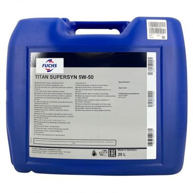 Fuchs Titan Supersyn 5W-50 20 Liter