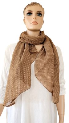 Italy Blogger Schal Tuch Scarf Halstuch Seide/Baumwolle kleiner Punkteprint Braun